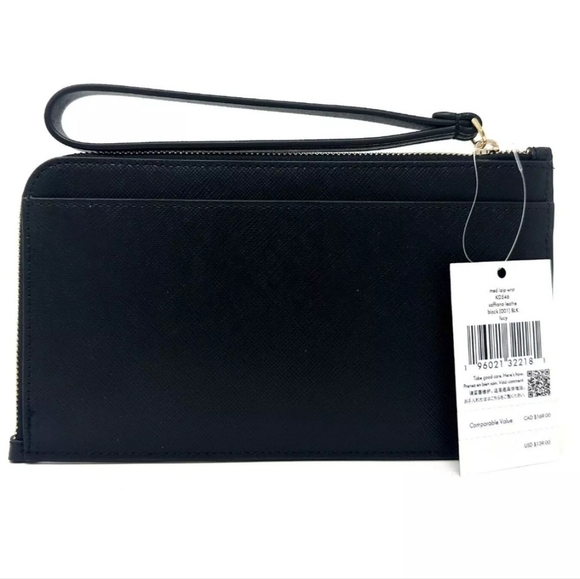 NWT Kate Spade Black Lucy Medium Wristlet